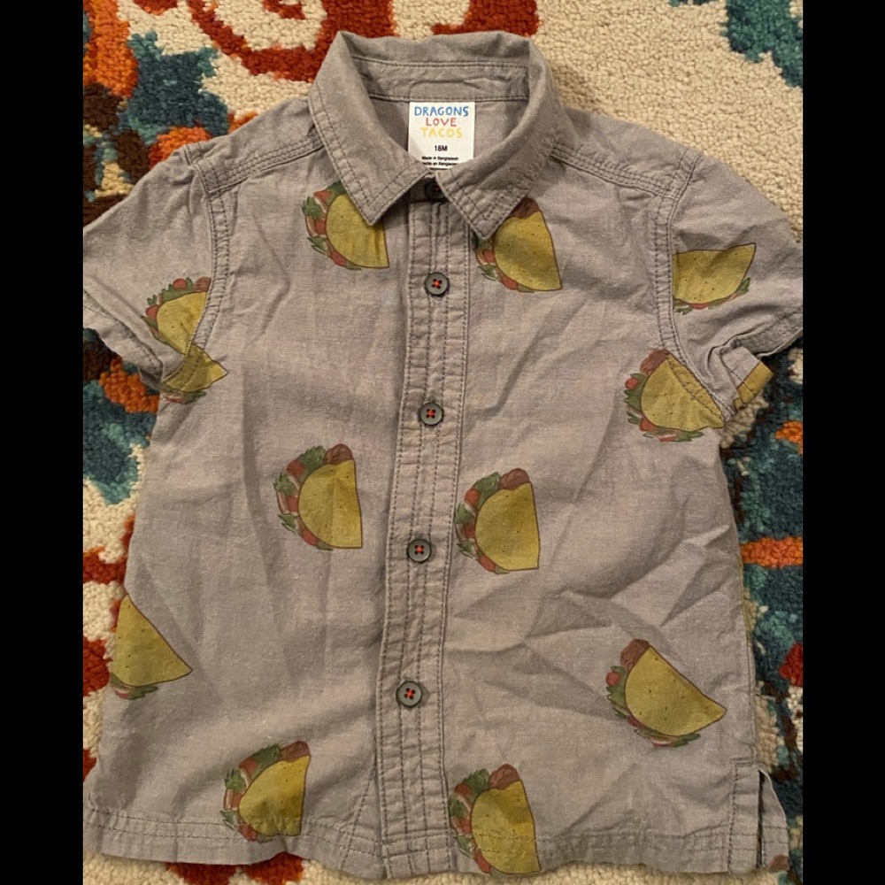 Infant boys button down short sleeve top